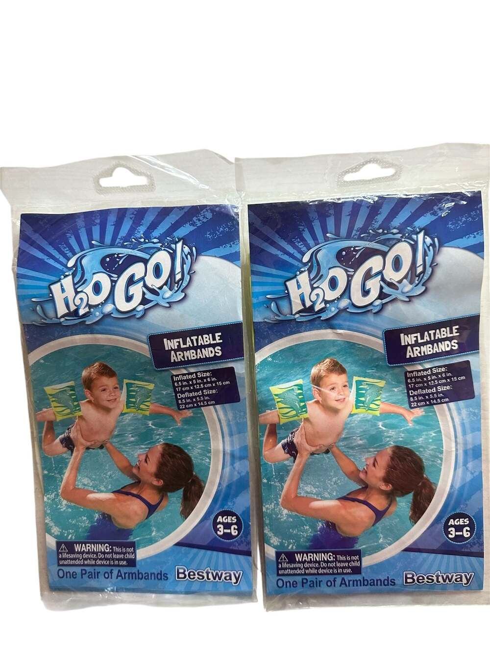 Bestway H2OGO! Inflatable Dolphin Swim Armbands for Kids Ages 3-6